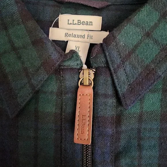 L.L. Bean Women's Scotch Plaid Relaxed Flannel Shirt - Picture 4 of 4